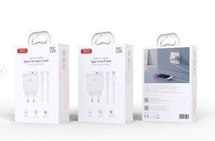 Сетевое зарядное устройство XO L138 (EU) 30W с GaN технологией (1USB-A + 1USB-C) и кабелем Type-C, Белый 77714447 фото