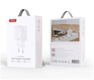 Мережевий зарядний пристрій XO CE15 PD20W USB-C із швидкою зарядкою та кабелем Lightning, Білий 77714214 фото