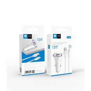 Автомобильное зарядное устройство WUW T54 для Micro USB, белый 77714817 фото