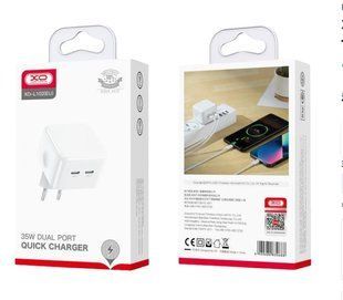 Сетевое зарядное устройство XO L109 Dual USB-A 2.4A с быстрой зарядкой, Белый 77714228 фото