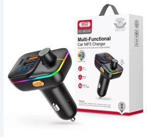 FM модулятор XO BCC09 Smart Bluetooth MP3 card slot +PD 25W Car charger, Чорний, потужний заряд 77714195 фото