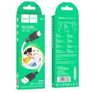 Зарядный кабель Hoco X90 Cool silicone для Micro, черный 77714781 фото
