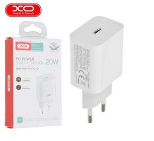 Мережевий зарядний пристрій XO A829-120167C-EU1 PD 20W з швидкою зарядкою та кабелем PD (CE), Білий 77714206 фото