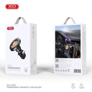Автоутримувач XO C129, магнітний, для iPhone, чорний 77714372 фото