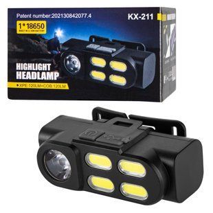 Ліхтар налобний KX-211 з регульованою яскравістю 77713671 фото