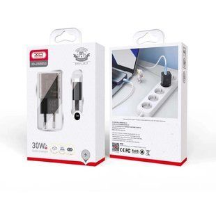 Мережевий зарядний пристрій XO CE05 PD30W+QC3.0 18W із швидкою зарядкою та кабелем Type-C, Коричневий 77713861 фото