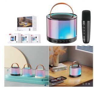 Портативний стовпчик XO F47, Aurora Atmosphere Light, Bluetooth Audio with Microphone, чорний 77714424 фото