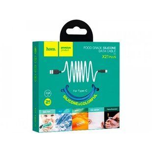 Зарядний кабель Hoco X21 Silicone для Type-C, L=2M, чорно-білий 77714753 фото