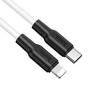 Зарядний кабель Hoco X21 Silicone Lightning, чорно-білий 77714754 фото