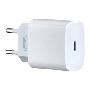 Сетевое зарядное устройство XO L64 20W FAST EU QC3.0+PD с быстрой зарядкой и кабелем Type-C, Белый 77714246 фото